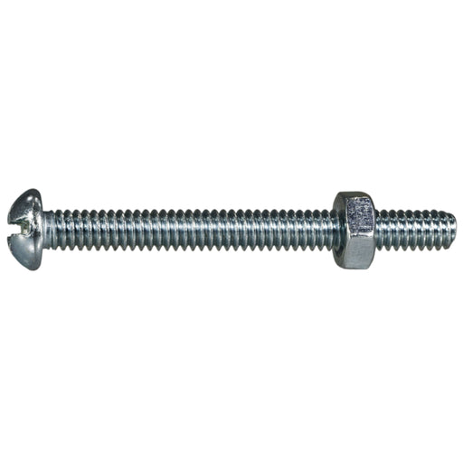 1/4"-20 x 2-1/2" Zinc Plated Steel Coarse Thread Combo Round Head Machine Screws