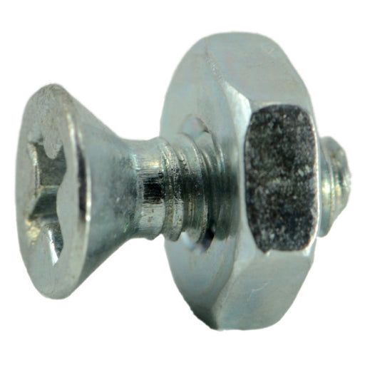 #6-32 x 3/8" Zinc Plated Steel Coarse Thread Phillips Flat Head Machine Screws