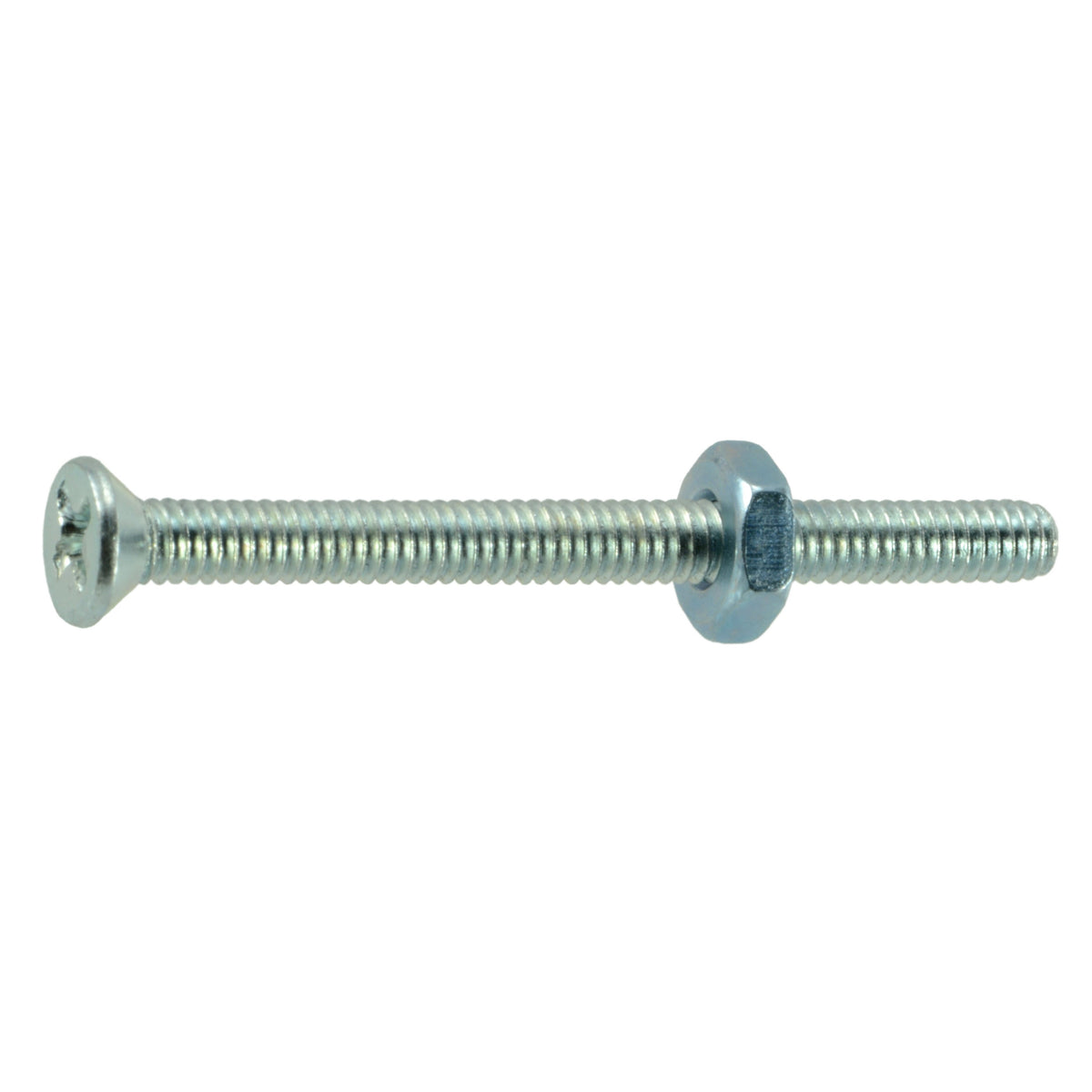 #8-32 x 2" Zinc Plated Steel Coarse Thread Phillips Flat Head Machine Screws