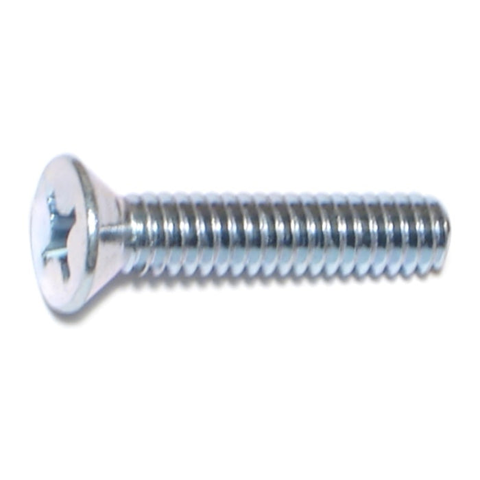 1/4"-20 x 1-1/4" Zinc Plated Steel Coarse Thread Phillips Flat Head Machine Screws