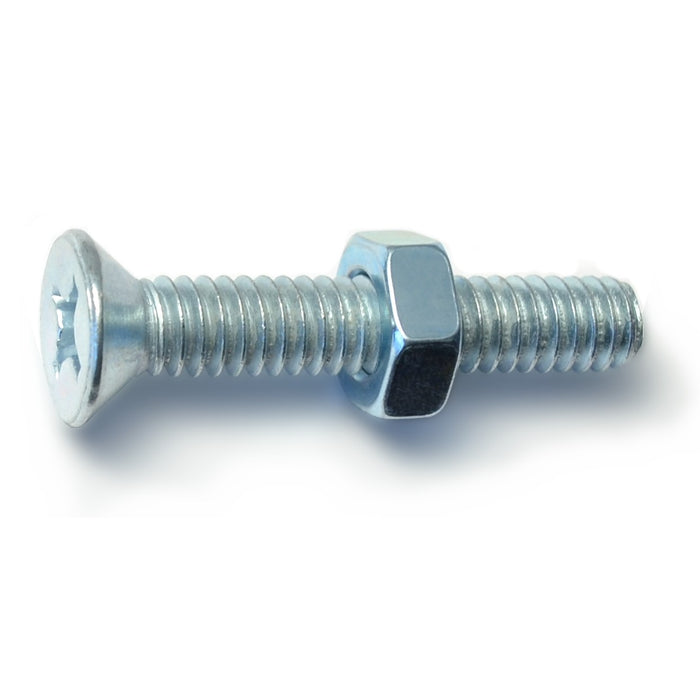 1/4"-20 x 1-1/2" Zinc Plated Steel Coarse Thread Phillips Flat Head Machine Screws