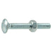 1/4"-20 x 2" Zinc Plated Grade 2 / A307 Steel Coarse Thread Carriage Bolts