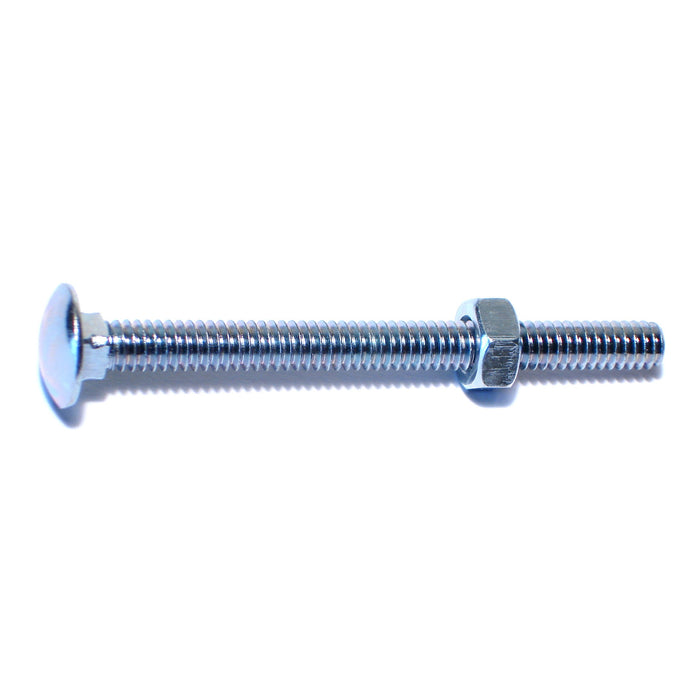 1/4"-20 x 3" Zinc Plated Grade 2 / A307 Steel Coarse Thread Carriage Bolts