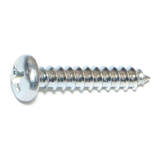 #12 x 1-1/4" Zinc Plated Steel Phillips Pan Head Sheet Metal Screws