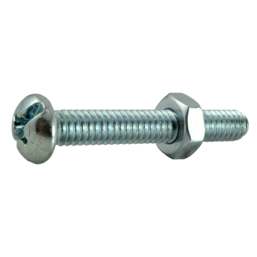 1/4"-20 x 1-3/4" Zinc Plated Steel Coarse Thread Combo Round Head Machine Screws