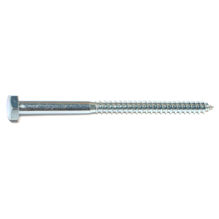 1/4" x 4" Zinc Plated Grade 2 / A307 Steel Hex Head Lag Screws