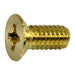 #12-24 x 1/2" Brass Plated Steel Coarse Thread Phillips Flat Undercut Head Machine Screws