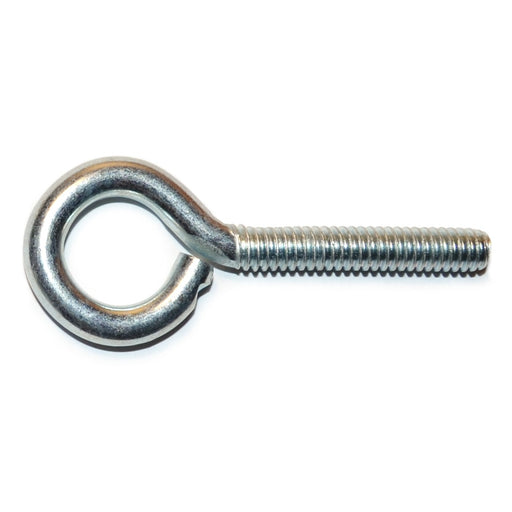 1/4"-20 x 2-1/2" Zinc Plated Steel Coarse Thread Eye Bolts