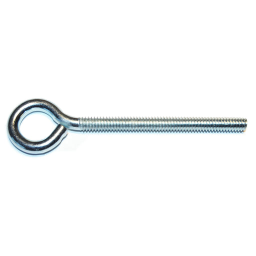 1/4"-20 x 4" Zinc Plated Steel Coarse Thread Eye Bolts