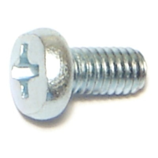 4mm-0.7 x 8mm Zinc Plated Class 4.8 Steel Coarse Thread Phillips Pan Head Machine Screws