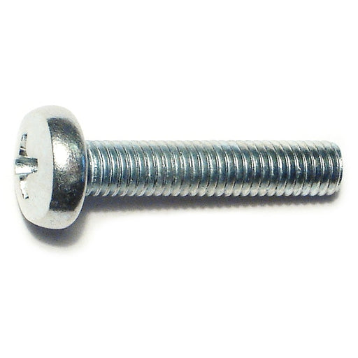 5mm-0.8 x 25mm Zinc Plated Class 4.8 Steel Coarse Thread Phillips Pan Head Machine Screws