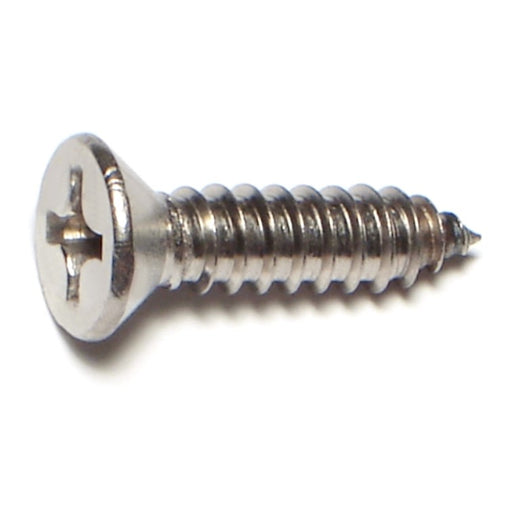 #14 x 1" 18-8 Stainless Steel Phillips Flat Head Sheet Metal Screws