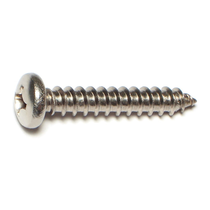 #14 x 1-1/2" 18-8 Stainless Steel Phillips Pan Head Sheet Metal Screws