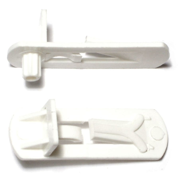 1/4" x 0.4" White Plastic Locking Shelf Supports