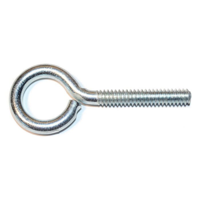 3/16"-24 x 2" Zinc Plated Steel Coarse Thread Eye Bolts