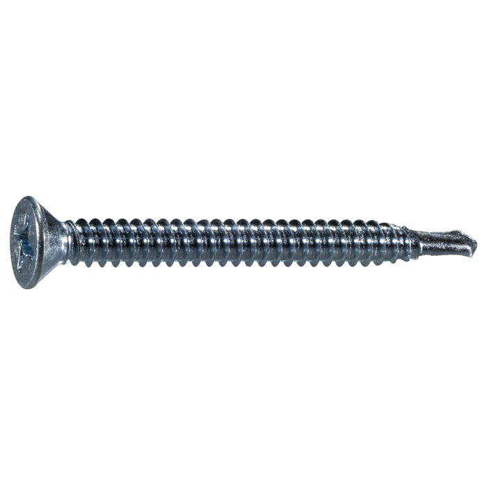 #14 x 2-1/2" Zinc Plated Steel Phillips Flat Head Self-Drilling Screws