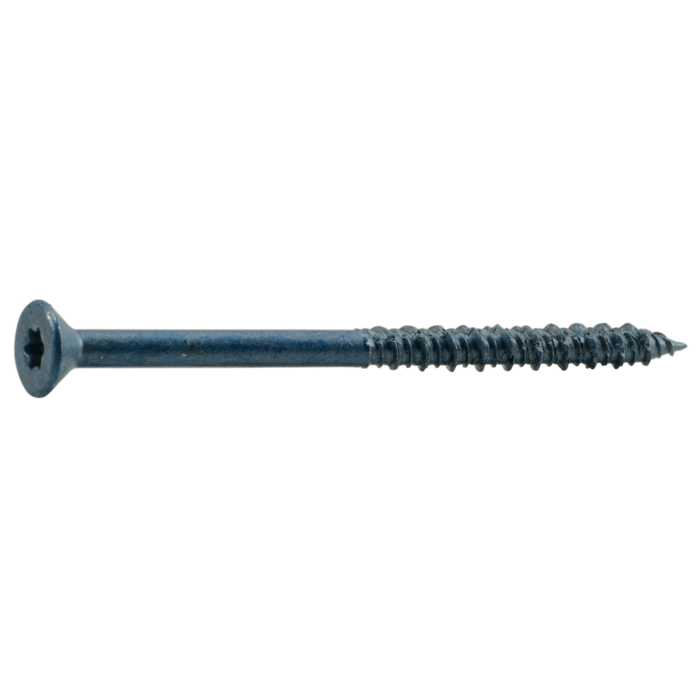 1/4" x 3-3/4" Blue Ruspert Coated Steel Star Drive Flat Head TorqueMaster Masonry Screws