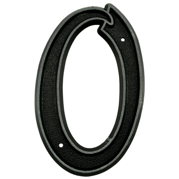 6" - "0" Black Plastic Reflective House Numbers