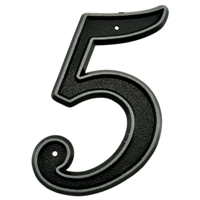6" - "5" Black Plastic Reflective House Numbers