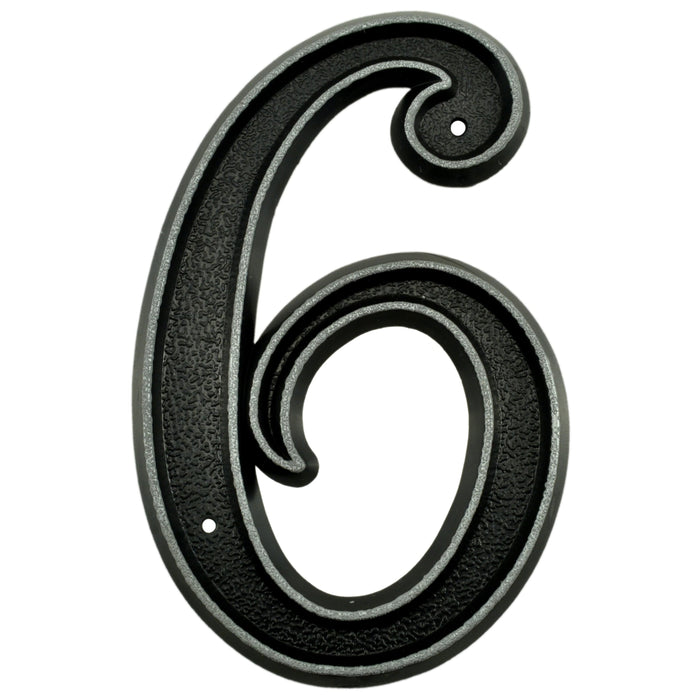 6" - "6" Black Plastic Reflective House Numbers