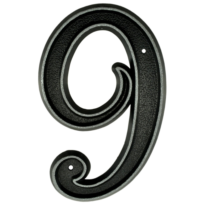 6" - "9" Black Plastic Reflective House Numbers