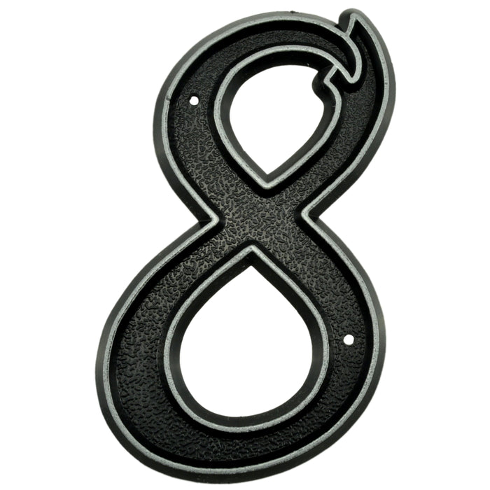 6" - "8" Black Plastic Reflective House Numbers