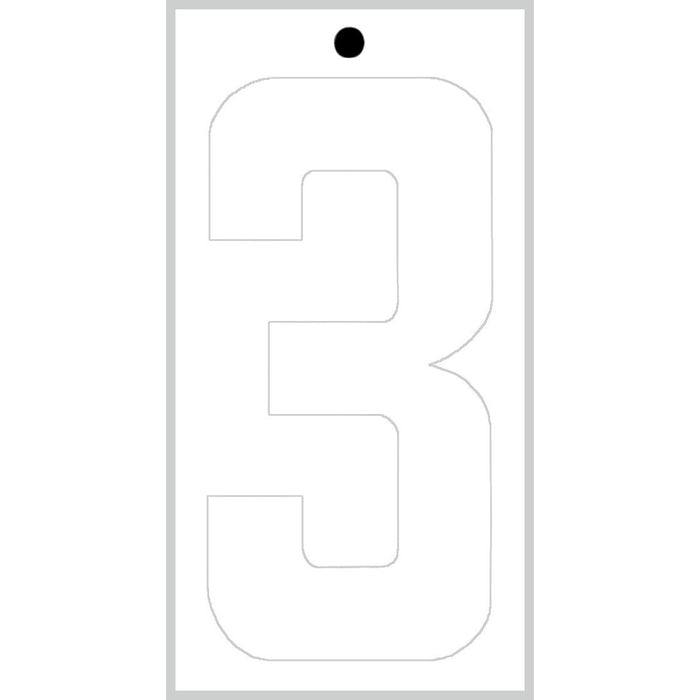 3" - "3" White Self Aligning Reflective Numbers