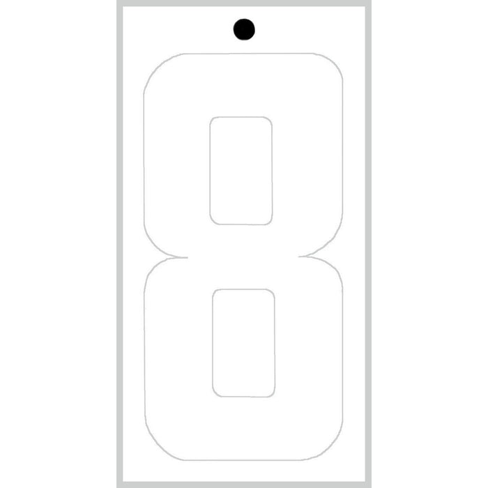 3" - "8" White Self Aligning Reflective Numbers