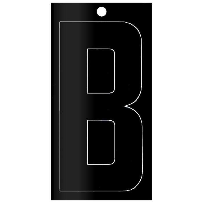3" - "B" Black Self Aligning Reflective Numbers