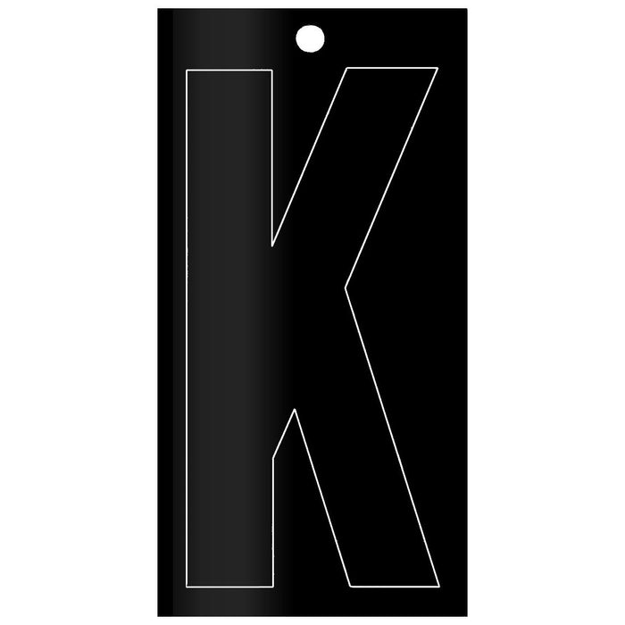 3" - "K" Black Self Aligning Reflective Numbers