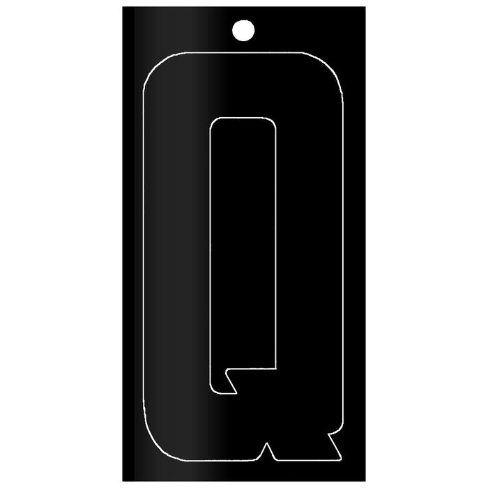 3" - "Q" Black Self Aligning Reflective Numbers