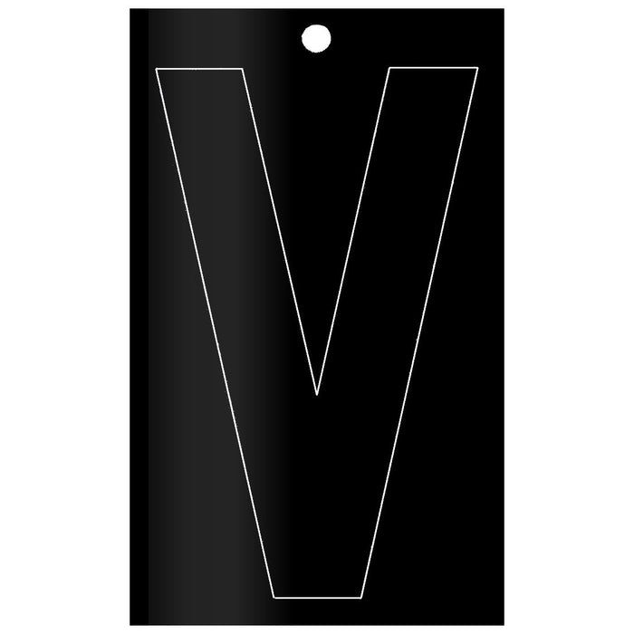 3" - "V" Black Self Aligning Reflective Numbers