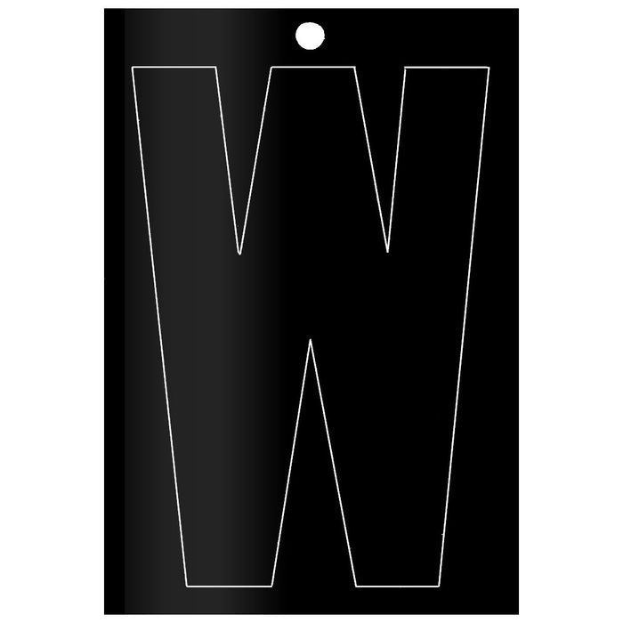 3" - "W" Black Self Aligning Reflective Numbers