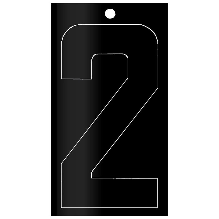 3" - "2" Black Self Aligning Reflective Numbers