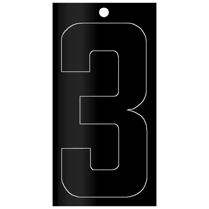 3" - "3" Black Self Aligning Reflective Numbers