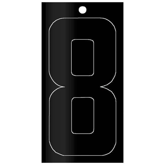 3" - "8" Black Self Aligning Reflective Numbers