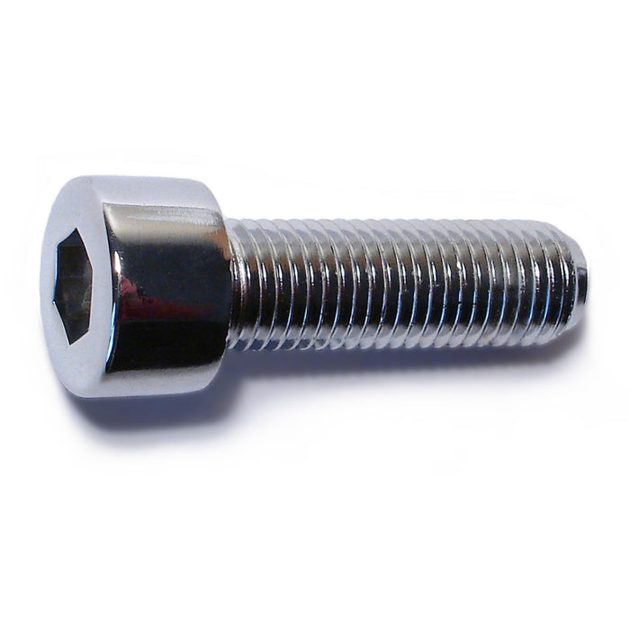 8mm-1.0 x 25mm Chrome Plated Class 12.9 Steel Fine Thread Smooth Head Hex Socket Cap Screws