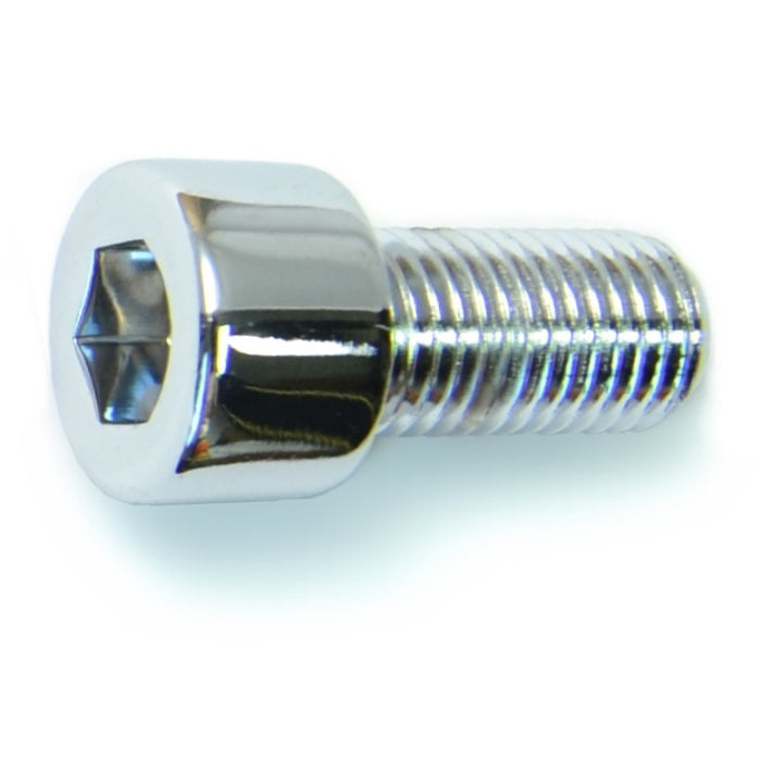 10mm-1.25 x 20mm Chrome Plated Class 12.9 Steel Fine Thread Smooth Head Hex Socket Cap Screws