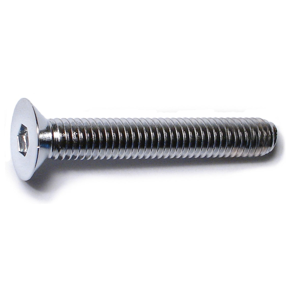 6mm-1.0 x 40mm Chrome Plated Class 10.9 Steel Coarse Thread Flat Head Hex Socket Cap Screws