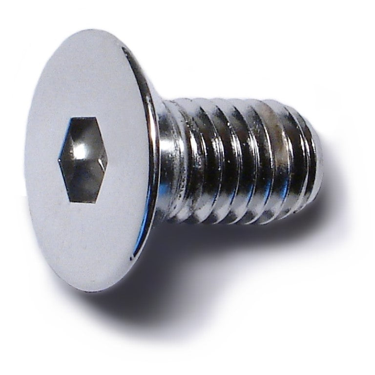 8mm-1.25 x 16mm Chrome Plated Class 10.9 Steel Coarse Thread Flat Head Hex Socket Cap Screws