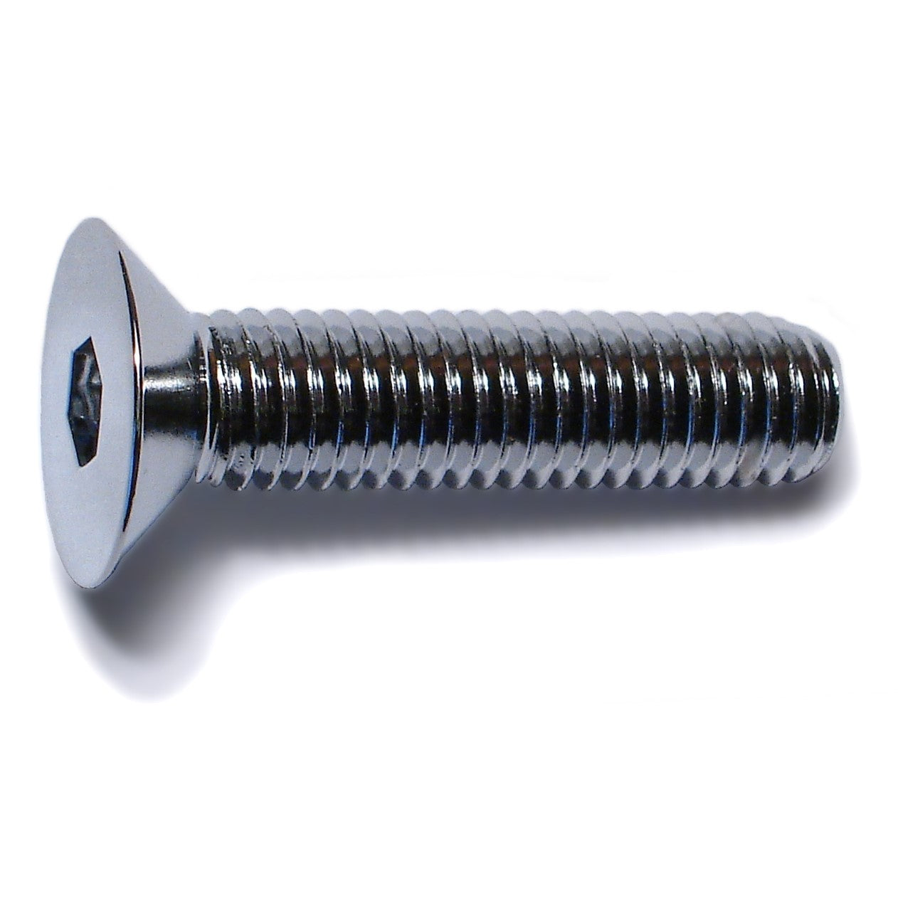 8mm-1.25 x 35mm Chrome Plated Class 10.9 Steel Coarse Thread Flat Head Hex Socket Cap Screws