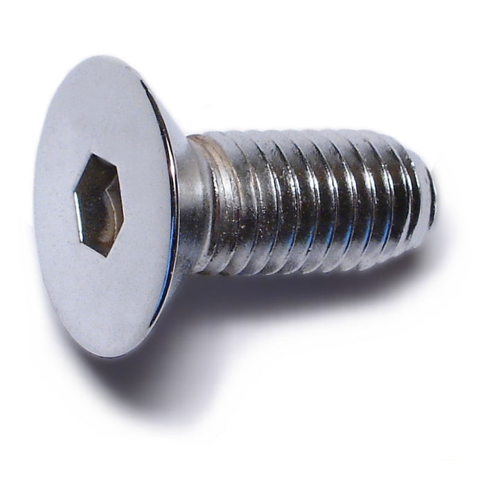 10mm-1.5 x 25mm Chrome Plated Class 10.9 Steel Coarse Thread Flat Head Hex Socket Cap Screws