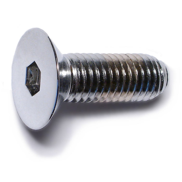 10mm-1.5 x 30mm Chrome Plated Class 10.9 Steel Coarse Thread Flat Head Hex Socket Cap Screws