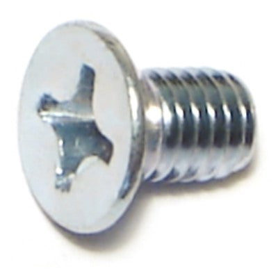 6mm-1.0 x 10mm Zinc Plated Class 4.8 Steel Coarse Thread Phillips Flat Head Machine Screws