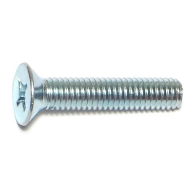 6mm-1.0 x 30mm Zinc Plated Class 4.8 Steel Coarse Thread Phillips Flat Head Machine Screws