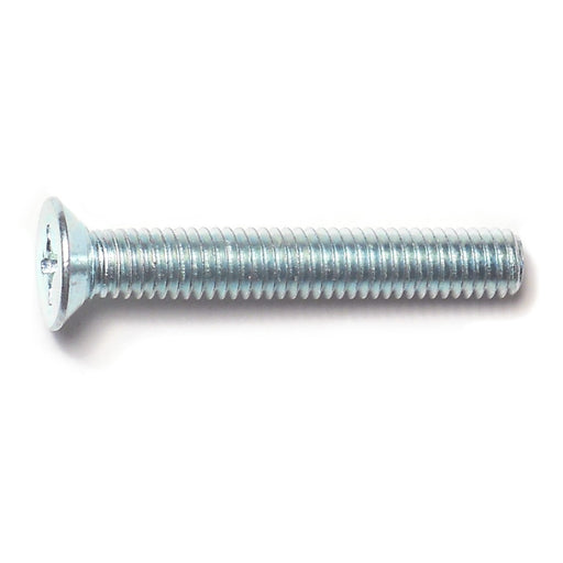 6mm-1.0 x 40mm Zinc Plated Class 4.8 Steel Coarse Thread Phillips Flat Head Machine Screws