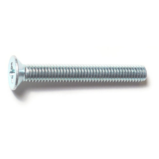 6mm-1.0 x 45mm Zinc Plated Class 4.8 Steel Coarse Thread Phillips Flat Head Machine Screws