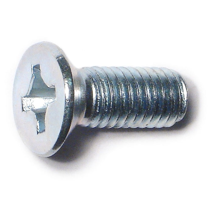 8mm-1.25 x 20mm Zinc Plated Class 4.8 Steel Coarse Thread Phillips Flat Head Machine Screws