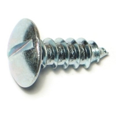 #14 x 3/4" Zinc Plated Steel Slotted Round Head Automotive Trim Sheet Metal Screws