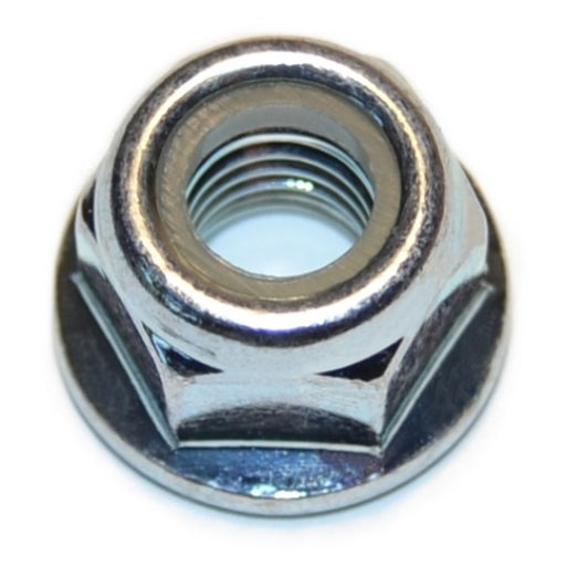 8mm-1.25 Zinc Plated Class 8 Steel Coarse Thread Flange Nylon Insert Lock Nuts